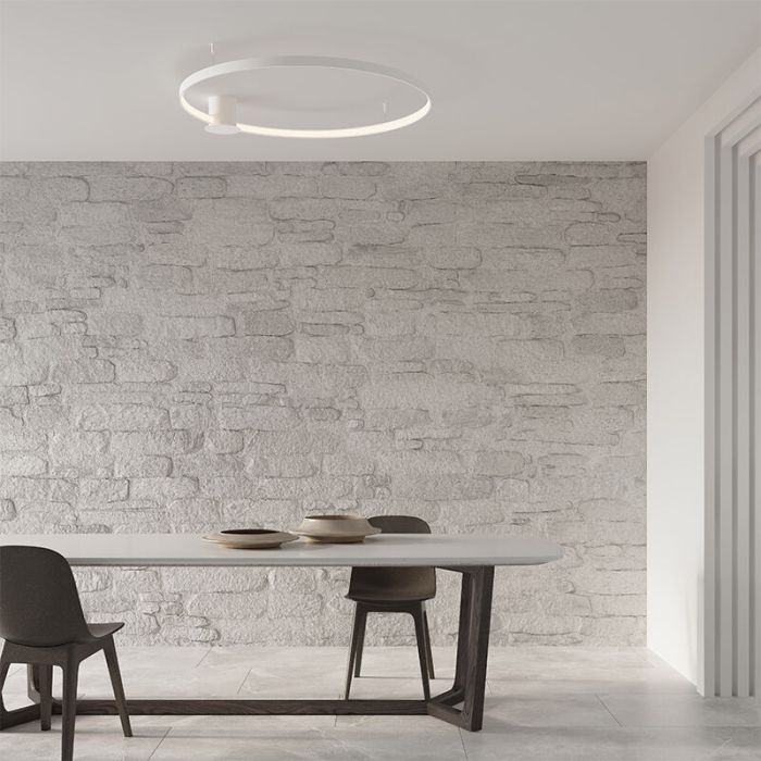 Aluminium flush ceiling light white, Ringo, 50W, 3000K LED