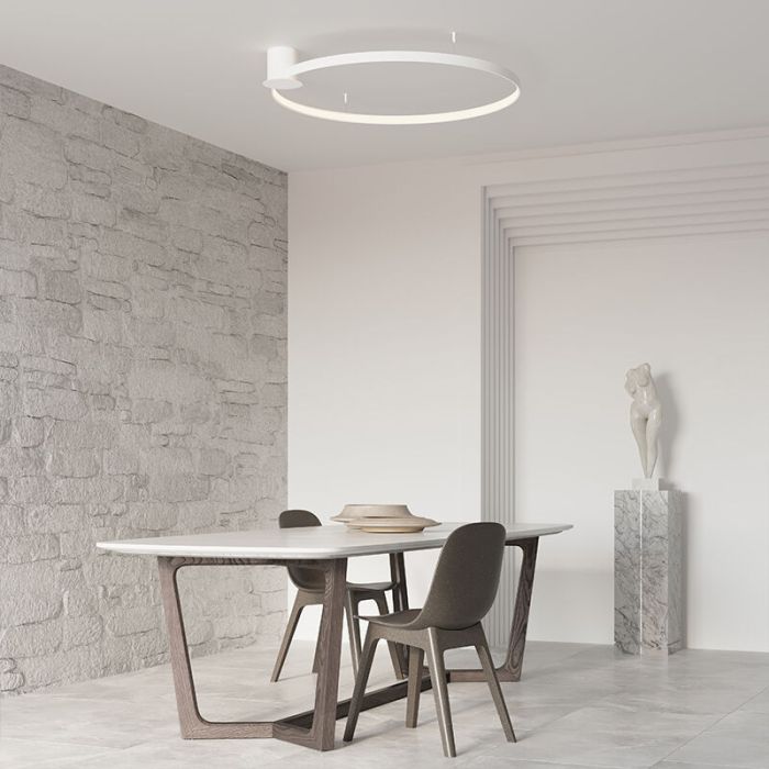 Aluminium flush ceiling light white, Ringo, 50W, 3000K LED