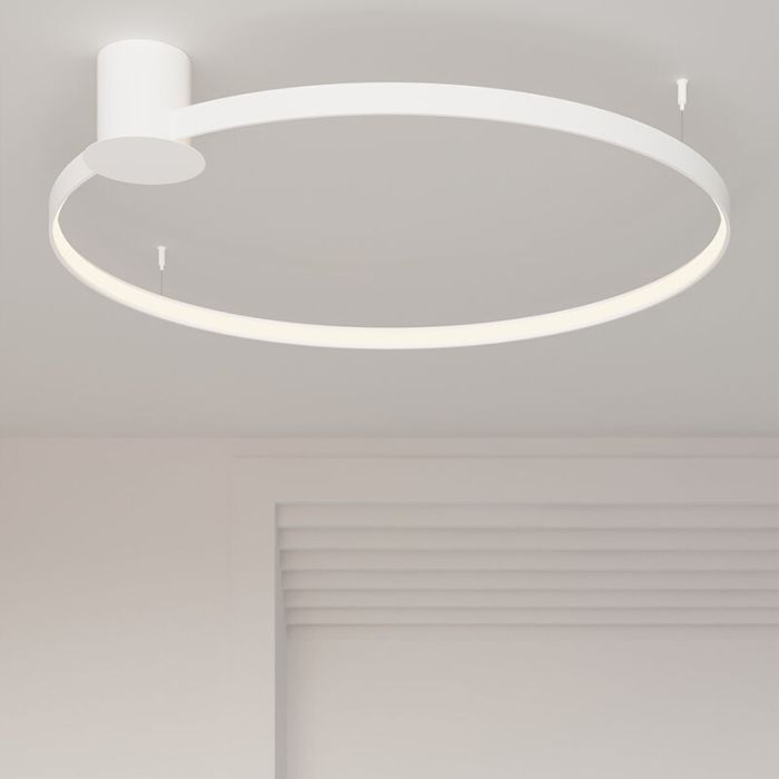Aluminium flush ceiling light white, Ringo, 50W, 3000K LED