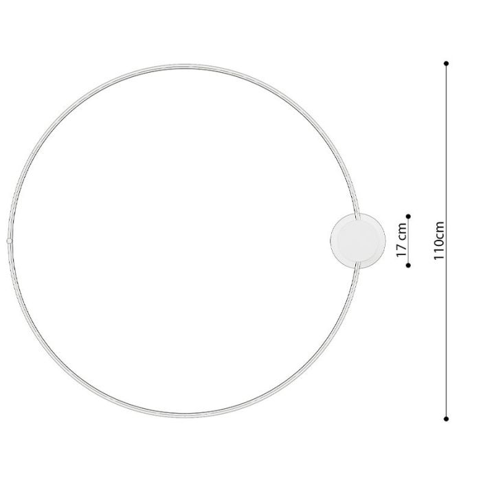 Aluminium flush ceiling light white, Ringo, 70W, 3000K LED