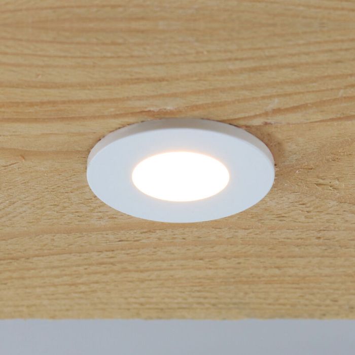 2 white porch spotlights Dico, IP65, with connection set and remote control