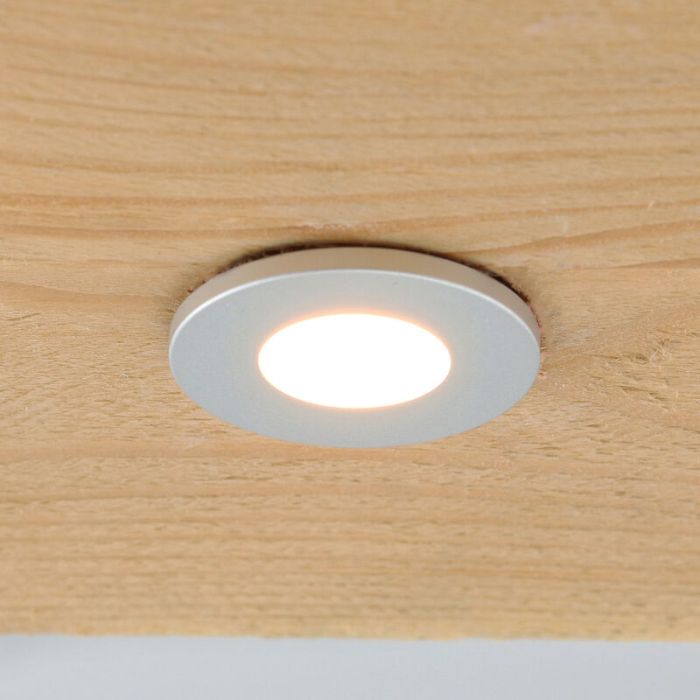 3 chrome porch spotlights Dico, IP65, with connection set and remote control