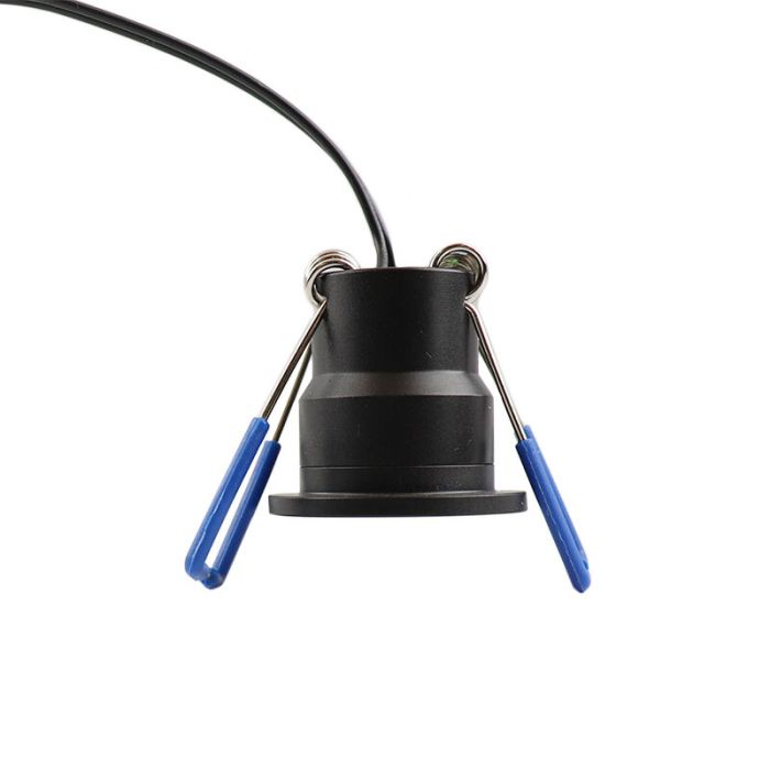 7 black porch spotlights Dico, IP65, with connection set and remote control