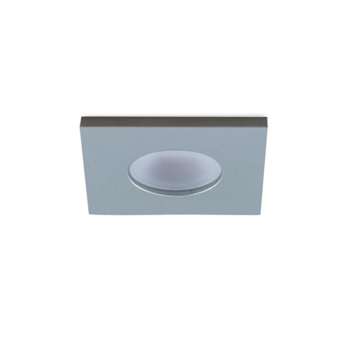 Square chrome porch light Dico, IP65, dimmable