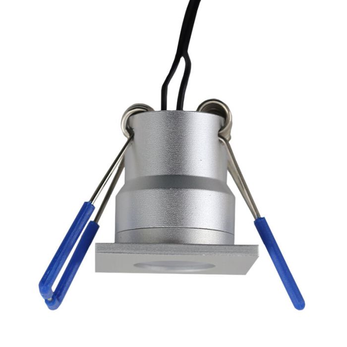 Square chrome porch light Dico, IP65, dimmable