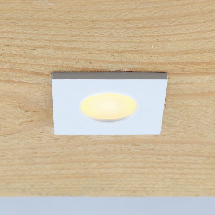 Square white porch light Dico, IP65, dimmable