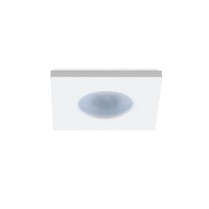 Square white porch light Dico, IP65, dimmable
