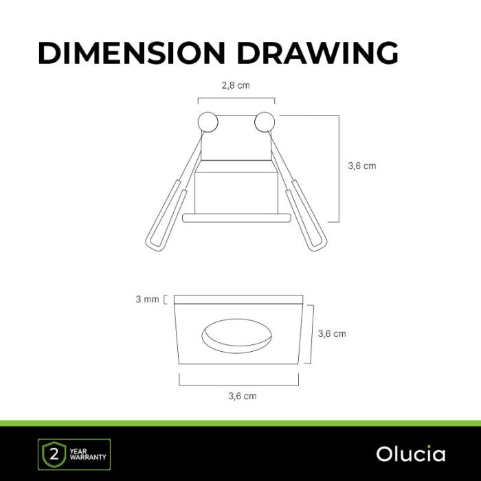 5 square black porch spotlights Dico, IP65, with connection set and remote control
