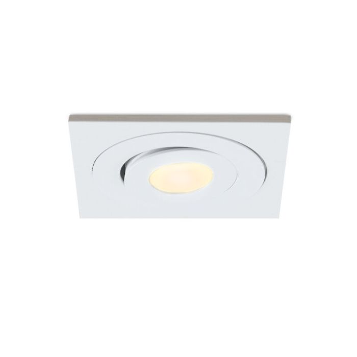 5 adjustable porch spotlights Rona square, IP44, with connection set and remote control, white