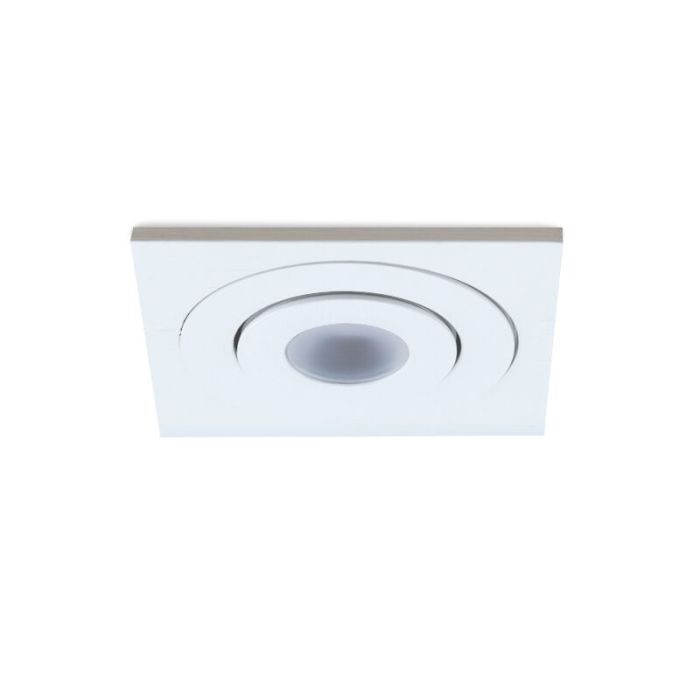 5 adjustable porch spotlights Rona square, IP44, with connection set and remote control, white