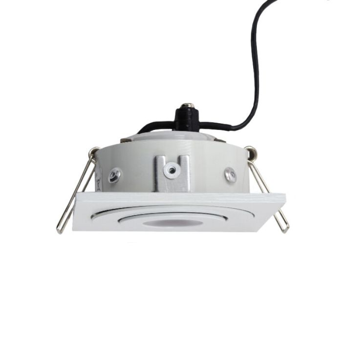 5 adjustable porch spotlights Rona square, IP44, with connection set and remote control, white