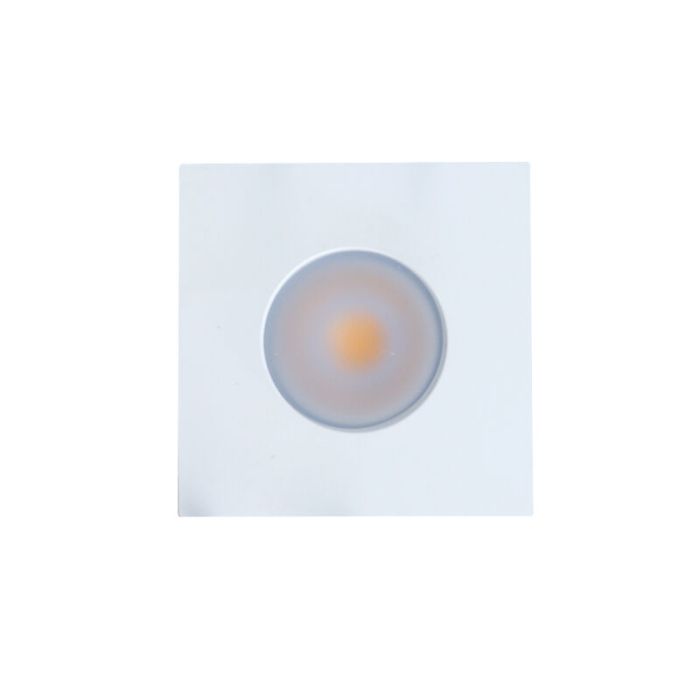 8 square white porch spotlights Dico, IP65, with connection set and remote control
