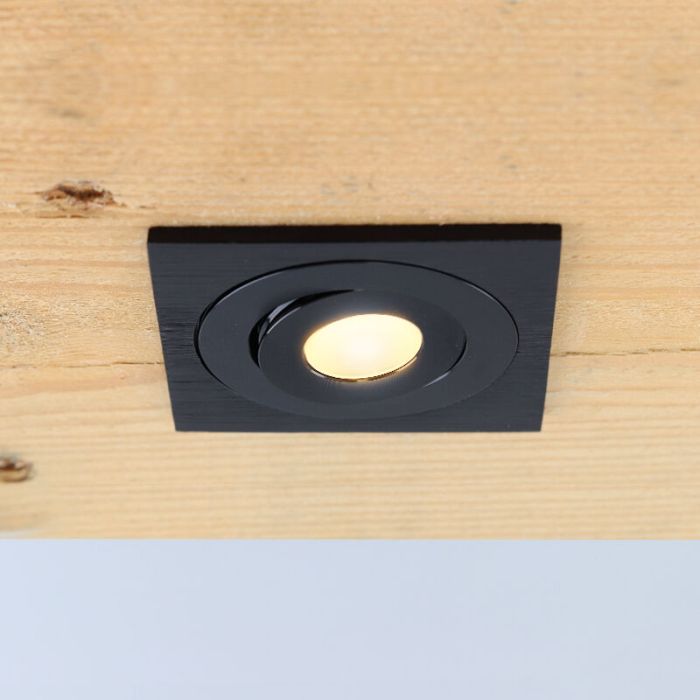 8 adjustable porch spotlights Rona square, IP44, with connection set and remote control, black