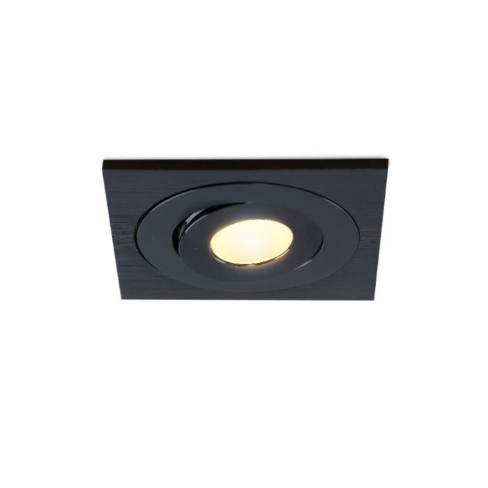 8 adjustable porch spotlights Rona square, IP44, with connection set and remote control, black