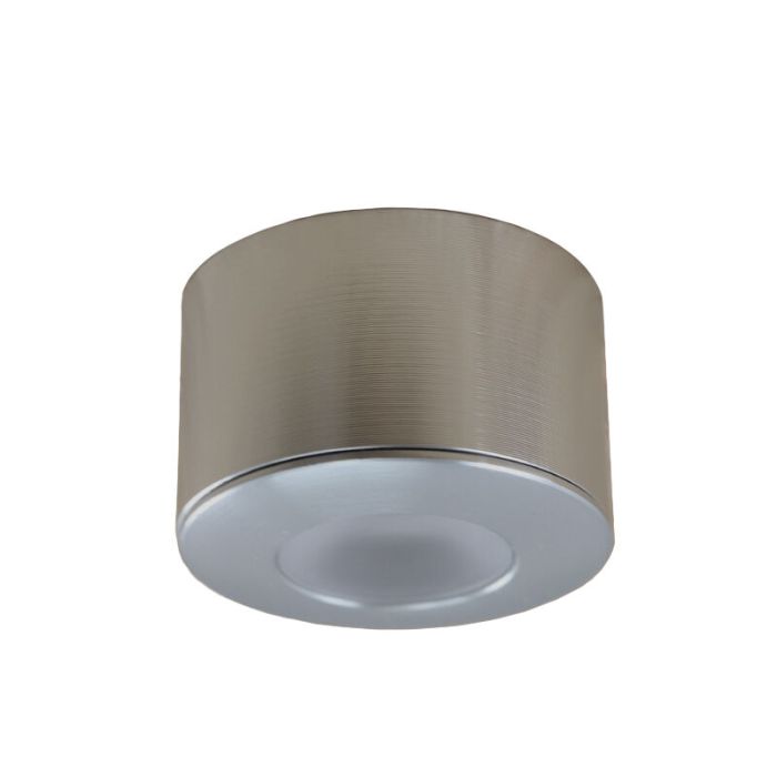 2 round chrome surface mounted spotlights Vasso, IP44, with connection set and remote control