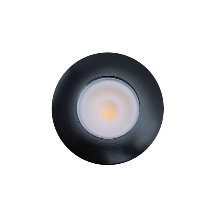 3 round black surface mounted spotlights Vasso, IP44, with connection set and remote control