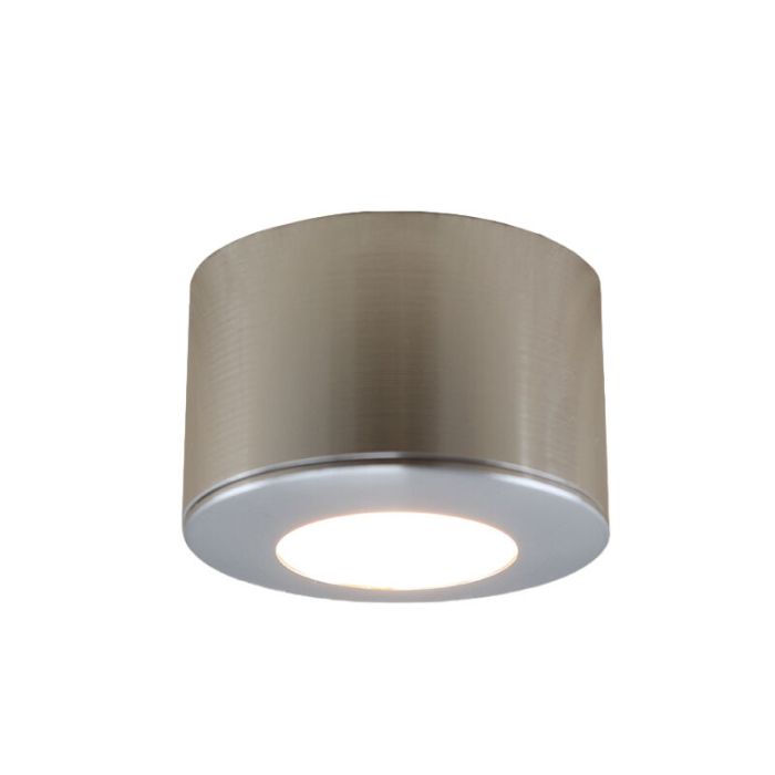 7 round chrome surface mounted spotlights Vasso, IP44, with connection set and remote control