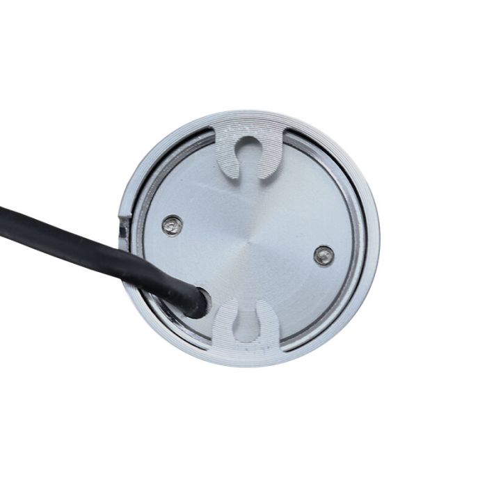 7 round chrome surface mounted spotlights Vasso, IP44, with connection set and remote control