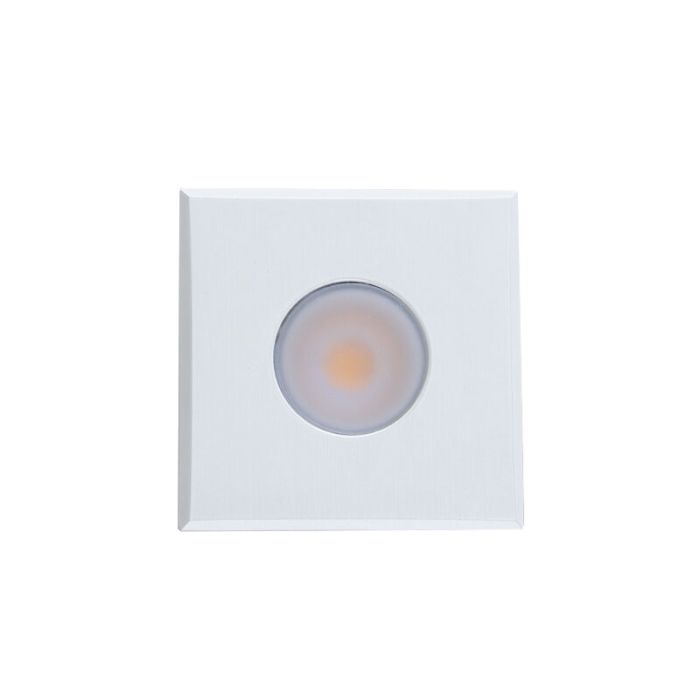 2 square white surface mounted spotlights Fredo, IP44, with connection set and remote control
