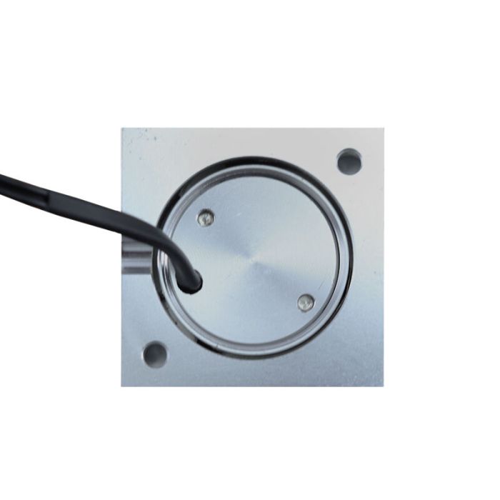 4 square chrome surface mounted spotlights Fredo, IP44, with connection set and remote control
