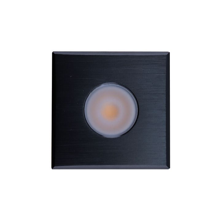5 square black surface mounted spotlights Fredo, IP44, with connection set and remote control