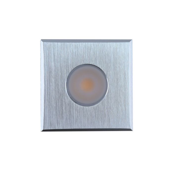 7 square chrome surface mounted spotlights Fredo, IP44, with connection set and remote control