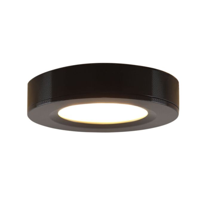 3 round kitchen cabinet lights, black, with connection set and remote control