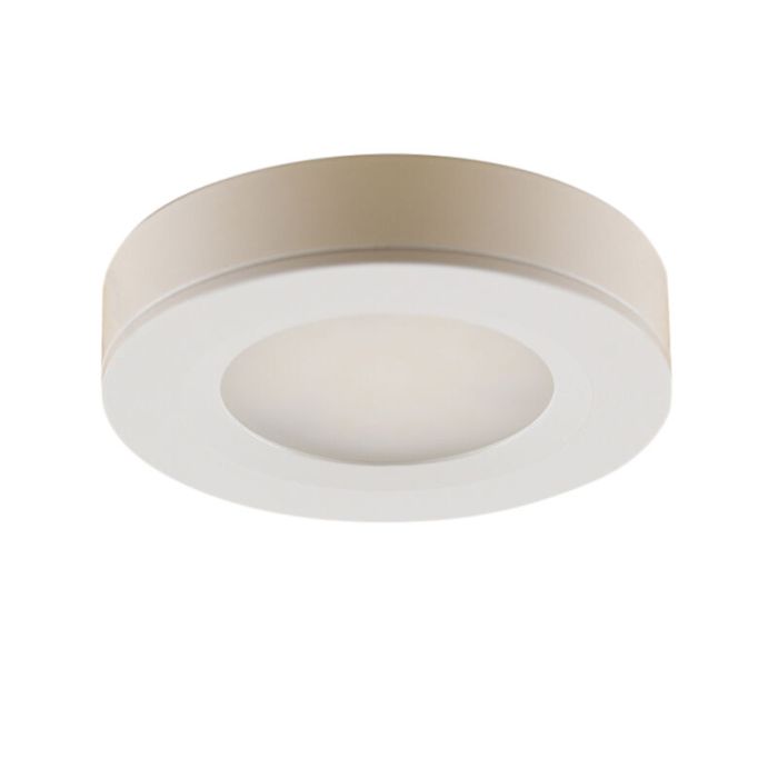 3 round kitchen cabinet lights, white, with connection set and remote control