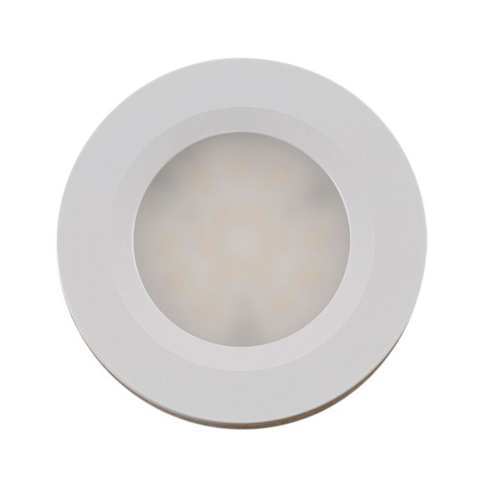 3 round kitchen cabinet lights, white, with connection set and remote control