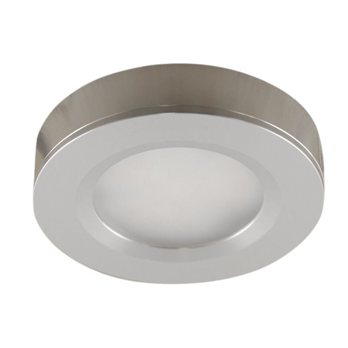 4 round kitchen cabinet lights, silver, with connection set and remote control