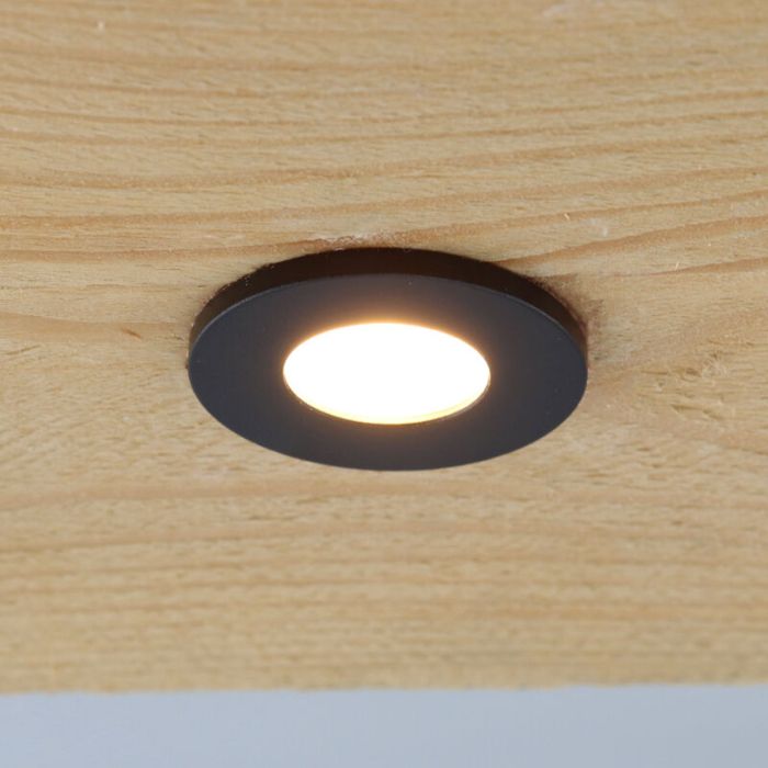8 black smart porch spotlights Dico, IP65, with connection set