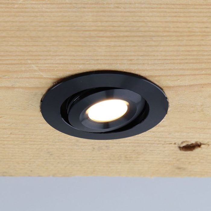 6 adjustable smart porch spotlights Rona, IP44, with connection set, black