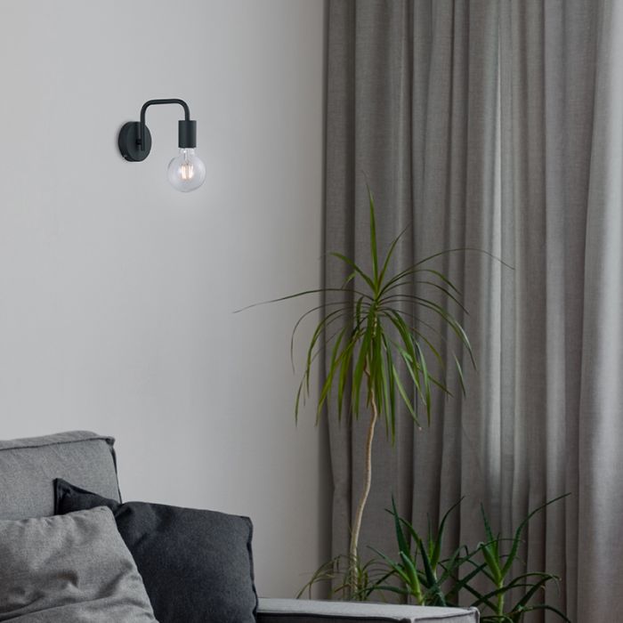 Black wall light modern, Ritual, with switch