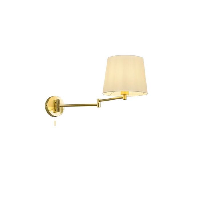 Brass wall light classic, Niva, with pull switch