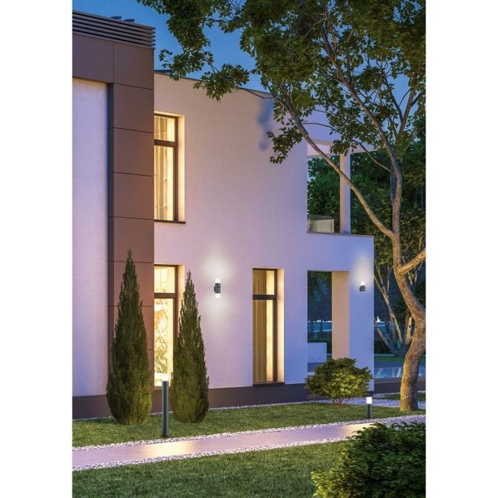Anthracite outdoor wall light with motion sensor modern, Fjelso, IP44