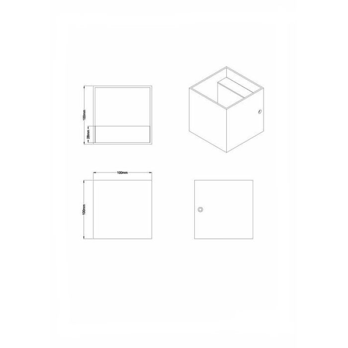 Black up down wall light modern, Eva, 4,3W, 3000K LED