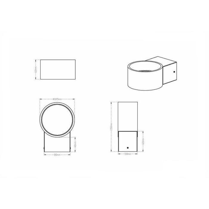 White up down wall light modern, Tyra, 4,3W, 3000K LED