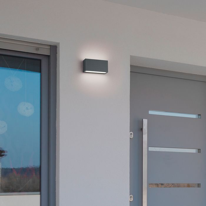 Anthracite outdoor light modern, Seby, 10W, 3000K LED, IP65