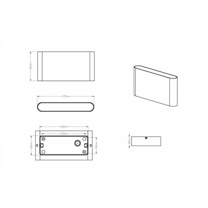 White up down wall light modern, Bridlington, 4,5W, 3000K LED, IP54