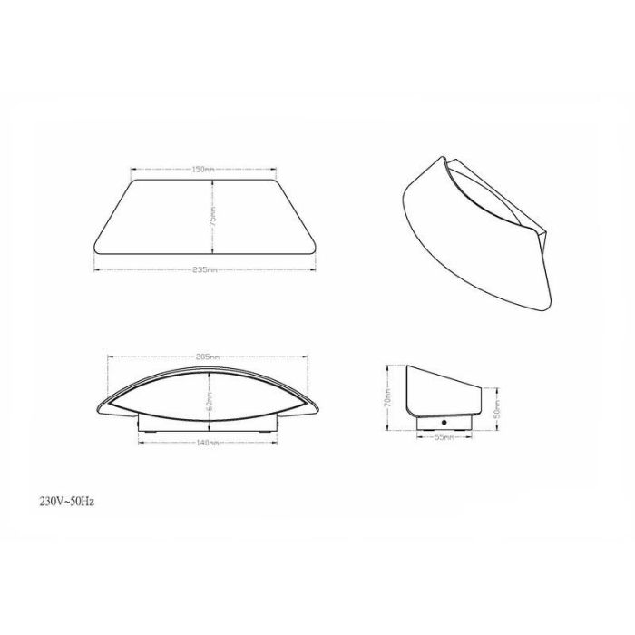 Anthracite outdoor light modern, Yuki, 2W, 3000K LED, IP54