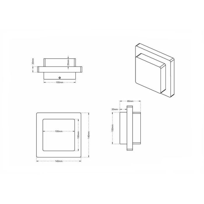 Anthracite outdoor light aluminium, Bletchley, 3,5W, 3000K LED, IP54