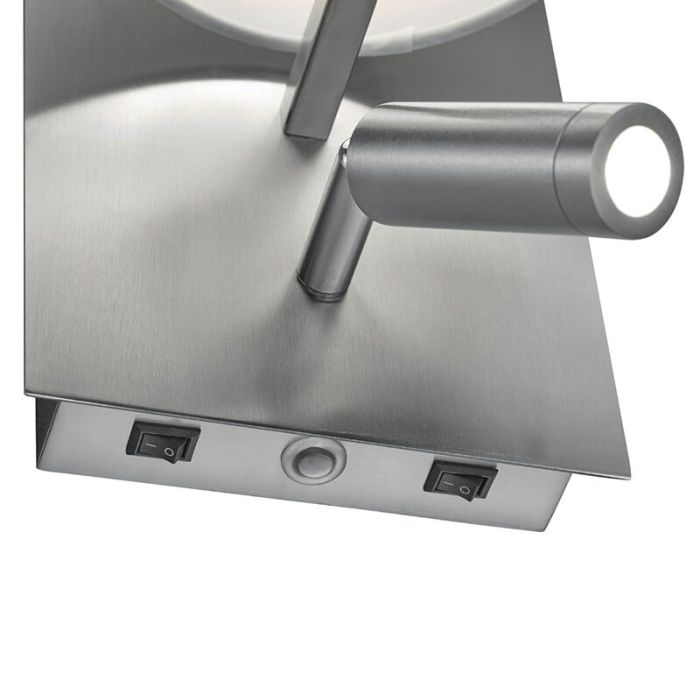 Nickel wall light design, Soro, 40W, 3000K LED, with switch
