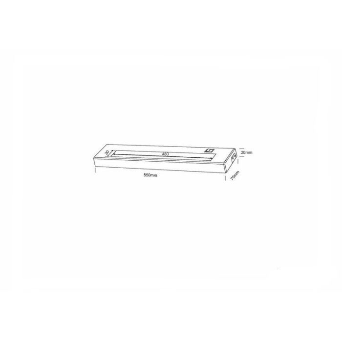 White under cabinet lighting plastic, Sinem, 7W, 3000K LED, with switch