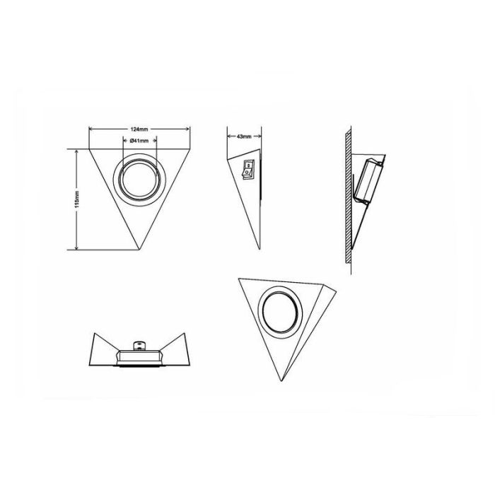 Nickel under cabinet lighting metal, Zerdali, 3W, 3000K LED, with switch