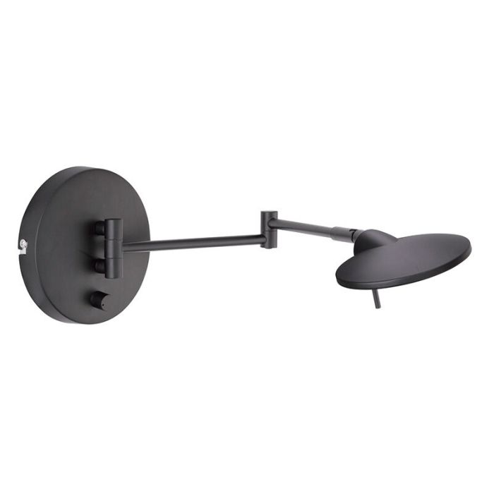 Black wall light modern, Sinbad, 8W, 3000K LED