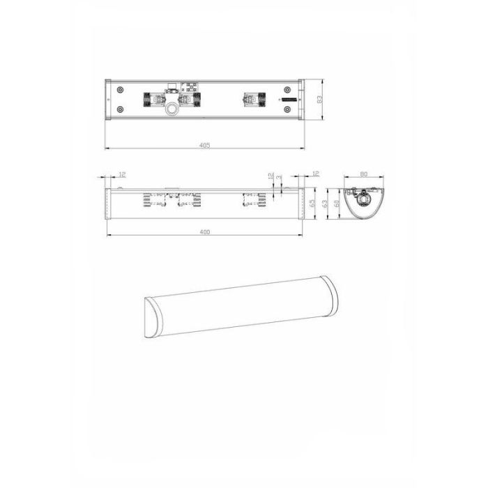 Chrome bathroom ceiling light glass, Lanza