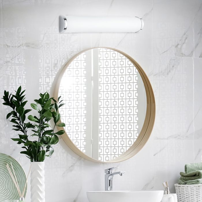 Chrome bathroom ceiling light glass, Lanza