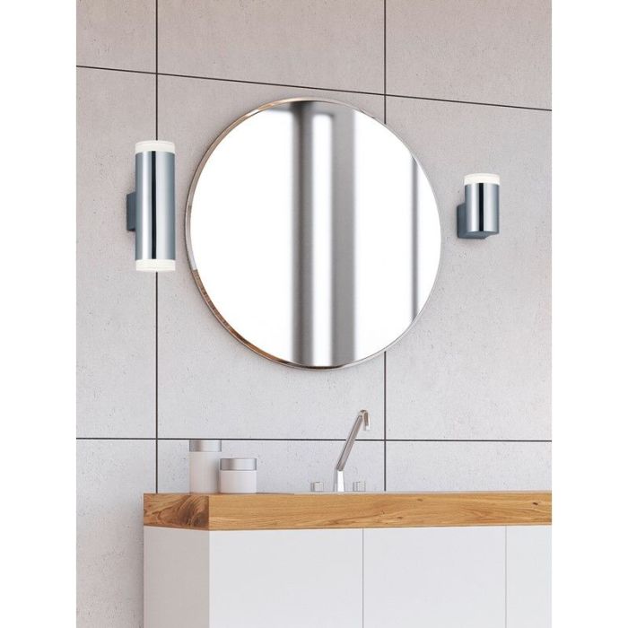 Chrome wall light modern, Spjald, 4W, 3000K LED, IP44