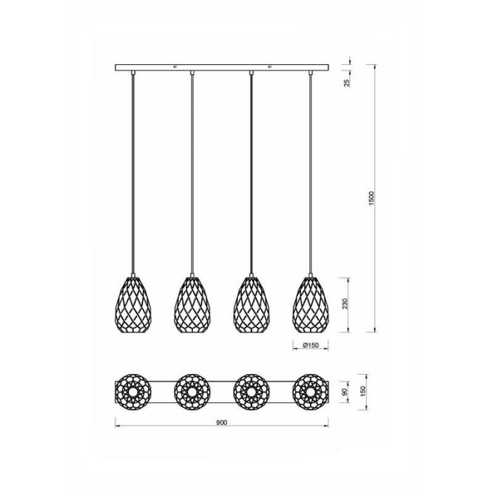 Anthracite pendant light modern, Esrum