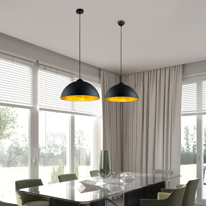 Black dome pendant light industrial, Katja